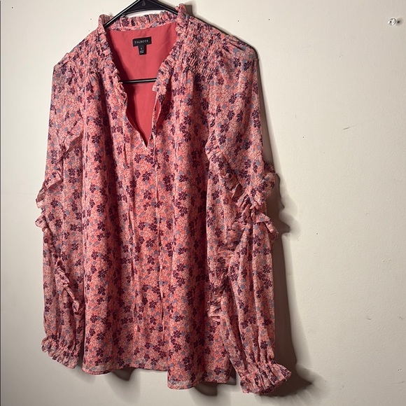 Talbots Pink and Purple Floral Blouse - Picture 3 of 14